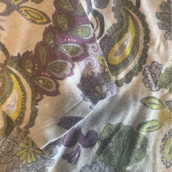 Sigrid Olsen Paisley 3/4 Sleeve Silk Tunic Top‎ Purple Green Women’s L Pre - Picture 3 of 9